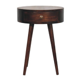 Nordic California Walnut Circular Shaped Bedside Table