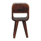 Extra Mini Chestnut Curve Lower Bedside Table