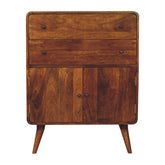 Curved Nordic Charm Chest of Drawers | Chestnut Solid Mango Wood