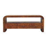 Darcy 3-Drawer Open Shelf Chestnut Chest of Drawers