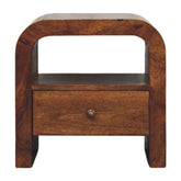 Darcy Chestnut Nightstand with Drawer and open shelf Chest of Drawers