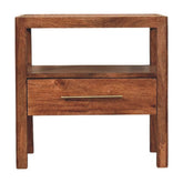 The Caldera Bedside Stand Bedside Table | Honey Caramel Rattan Open Shelf