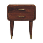 Astor 2-Drawer Bedside Table | Brass Solid Mango Wood