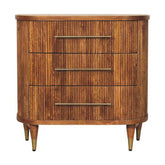 Emerson Ribbed 3-Drawer Chest of Drawers | Oak Solid Mango Wood