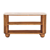 Beaumont Marble Shoe Bench | Marble-Effect Solid Mango Wood