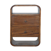 Chestnut Curve 2-Drawer Bedside Table
