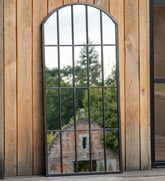 Arch Top Outdoor Metal Black Mirror