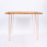 Industrial Farmhouse Desk - Rose Gold Steel Legs