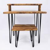 Industrial Office Desk & Stool - Rustic Hairpin Home Office Organiser