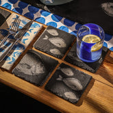 Fish Mix Slate Coasters - Set of 4