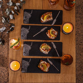 Highland Cow Mini Slate Cheese Board & Knife Sets - Set of 4