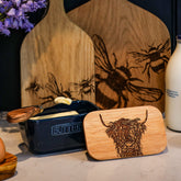 Highland Cow Blue Butter Dish