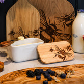 Bee White Butter Dish