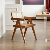 Jane Rattan Dining Chair, Solid Wood