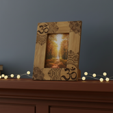 Large Black Ohm Mandala Mango Wood Photo Frame 13x18cm