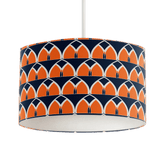 Navy Blue and Orange Retro Geometric Design Lampshade, Ceiling or Table Lamp Shade