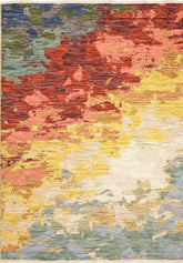 Nomad Abstract Wool-Blend Rug – Multicolour