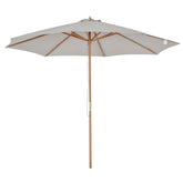 Outsunny 3(m) Garden Parasol, Pulley Operated Patio Umbrella, Wooden Table Market Umbrella with Rope Pulley Mechanism and 8 Ribs, Grey