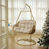 Phedra Rattan Garden Hanging Egg Chair with Stand, Indoor/ Outdoor Furniture