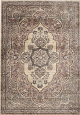 Raja Medallion Vintage Rug – Brown Heritage Elegance