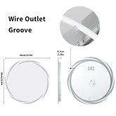 Anti-fog LED Bathroom Mirror Circle Backlit HD Wall Mounted Vanity Mirror Shatterproof 3 Colors Lights Adjust