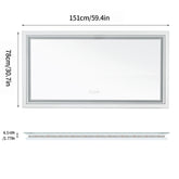 Jumbo-Large Illuminated LED Bathroom Mirror, Front and Backlit Lights, Wall Mounted, Touch Anti-fog Vanity Mirror