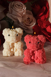 Teddy Bear Rose Candle
