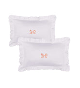 Arabella Bow Ruffle frill Pillow Case Pair