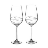 Diamante Wine Glass with Modena Spiral Cut - Set of 2 - In Gift Box