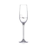 Diamante Petit Champagne Flute with Heart Design - In Gift Box