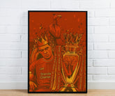 Virgil Van Dijk Premier League Champion Poster - Liverpool FC Inspired Print