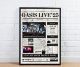 Oasis Live'25 Personalised Newspaper Poster - Oasis Inspired Print