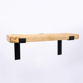 Living Room Shelving - Wooden Shelf Black Brackets