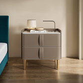 Yano Bedside Table, Solid Wood, Brown