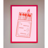 A Match Made In Heaven Framed Wall Art - A3 (29.7 x 42 cm) / Neon Pink - Framed Print