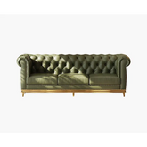 Abbado Chesterfield Three Seater Sofa Real Leather