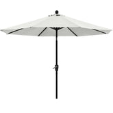 Beige abccanopy 2.3m patio umbrella with black metal frame and push button tilt crank for garden and backyard use