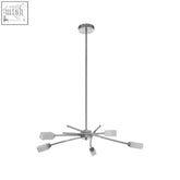 Modern chrome-finished abira 5 pendant lamp with six frosted glass shades perfect for stylish lighting