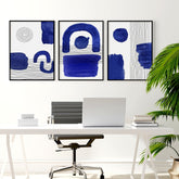 Abstract Framed Wall Art | Set of 3 Abstract Wall art Prints