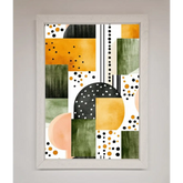 Abstract Shapes Colours Framed Wall Art - A3 (29.7 x 42 cm) / White - Framed Print