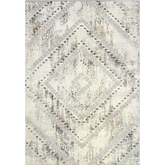 Abstract Vintage Cream & Grey Rug | D176A - 80X150 cm - Rugs