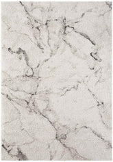 Deep-Pile Velour Abstract Rug Cream Colour