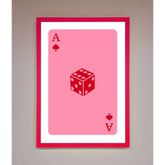 Ace Of Spades Poker Pink Framed Wall Art - B0 (100 x 141 cm) / Neon Pink - Framed Print
