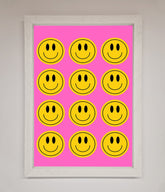 Acid Smile Faces Framed Poster