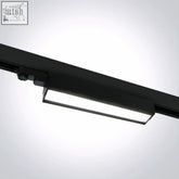 Black adjustable led linear track light with sleek design and frosted glass diffuser for modern lighting