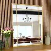Aimi - Gold Metal Rectangle Window Mirror - 95cm x 120cm. - Mirror