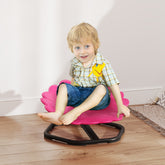 Aiyaplay pink plastic flower-shaped swivel chair with black non-slip metal base for balance and maximum load