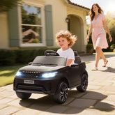 Black aiyaplay land rover kids electric car with illuminated headlights alloy wheels and official land rover license