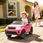 Pink aiyaplay land rover discovery kids electric car with black wheels officially licensed 12v toy with remote and lights