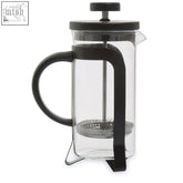 Akeala matte black cafetiere 350 ml with black handle glass and black lid perfect for french press coffee